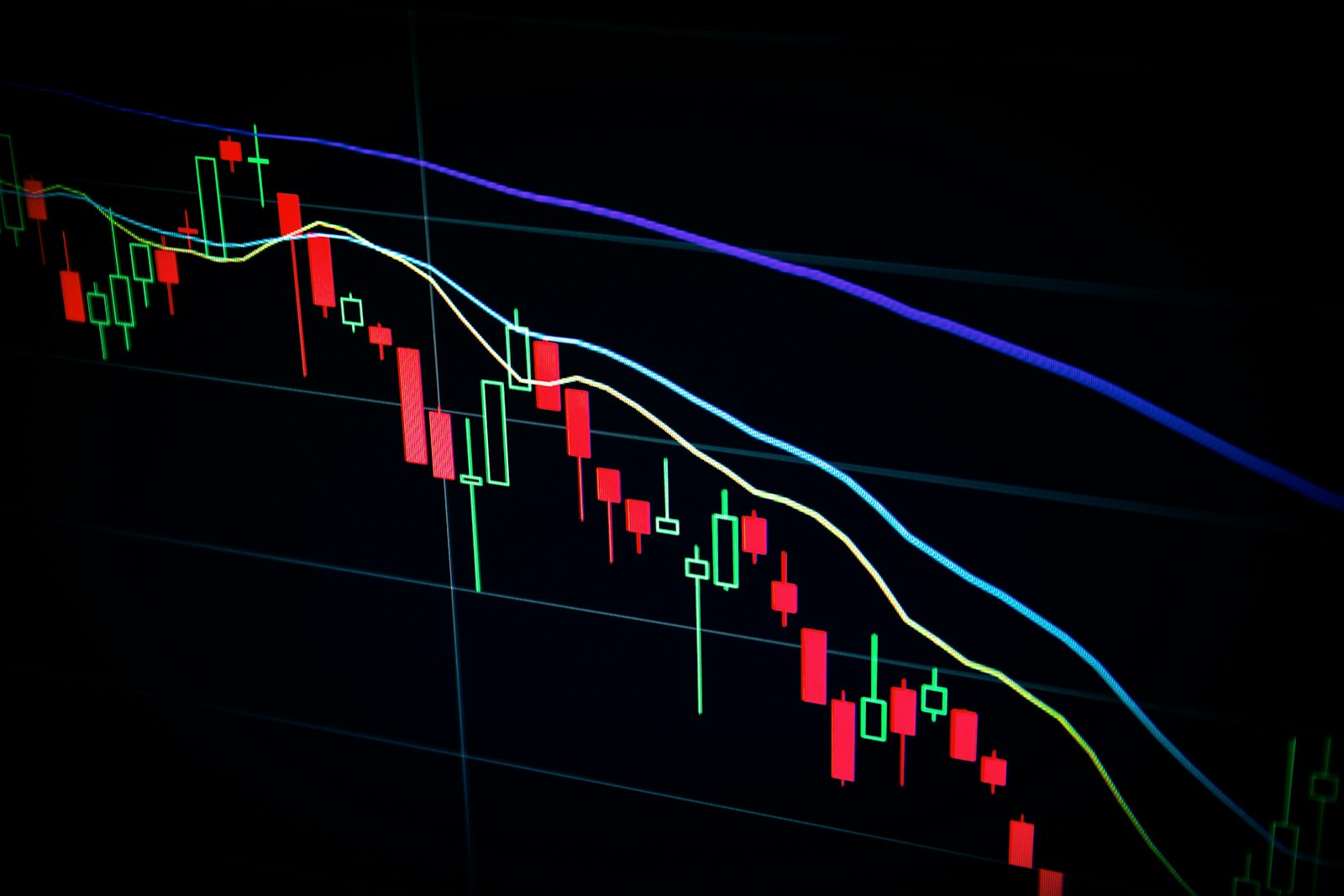 Market charts on a desk